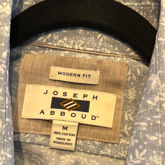 Men's Joseph Abboud Modern Fit Blue Floral Long Sleeve Button Down Shirt - Picture 8 of 11